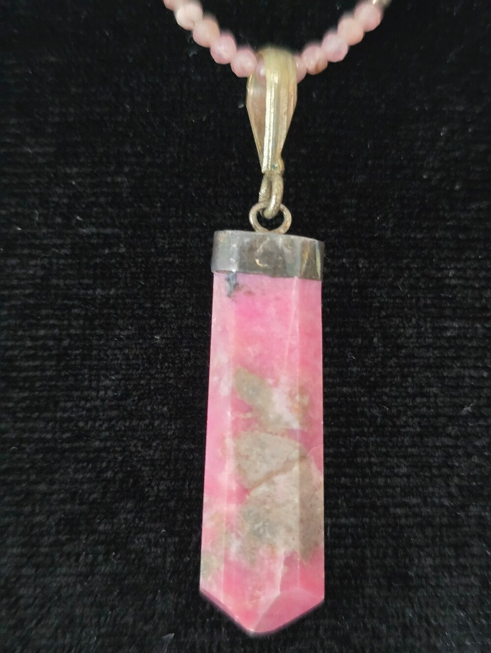 Pink Rhodonite Handcrafted Pendant Necklace - Women Jewelry